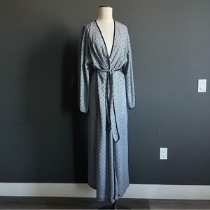 Valentino Studio Vintage Stripe Robe Belted Lounge Coat Nautical Print Resort